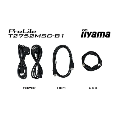Monitor dotykowy iiyama ProLite T2752MSC-B1 27" IPS LED /HDMI, DisplayPort/ Głośniki, Powłoka NANO