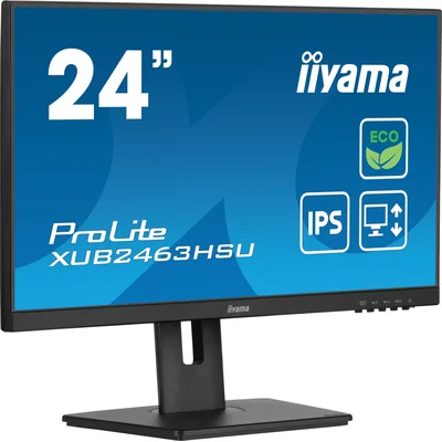 Monitor iiyama ECO ProLite XUB2463HSU-B1 da 24" IPS LED 100Hz /HDMI DisplayPort/hub USB, HAS, Eye Safe, Eye Comfort