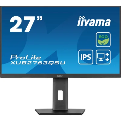 Monitor iiyama ECO ProLite XUB2763QSU-B1 27" IPS WQHD LED 100Hz /HDMI DisplayPort/ hub USB, HAS, Eye Safe, Eye Comfort