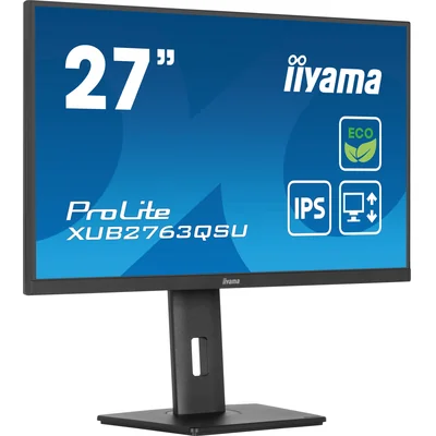 Монітор iiyama ECO ProLite XUB2763QSU-B1 27" IPS WQHD LED 100Hz /HDMI DisplayPort/USB-хаб, HAS, безпека для очей, комфорт для очей