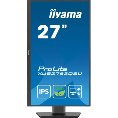 Monitor iiyama ECO ProLite XUB2763QSU-B1 de 27" IPS WQHD LED 100 Hz / HDMI DisplayPort/ concentrador USB, HAS, Eye Safe, Eye Comfort