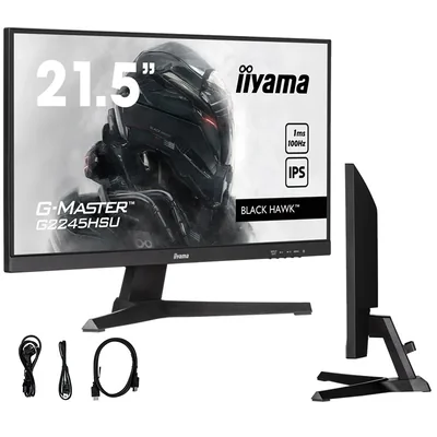 Monitor iiyama G-Master Black Hawk G2245HSU-B2 22" IPS LED 1ms 100Hz /HDMI, DisplayPort, hub USB/ FreeSync, FlickerFree