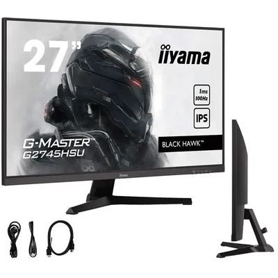 Monitor iiyama G-Master Black Hawk G2745HSU-B2 27" IPS LED 1ms 100Hz /HDMI, DisplayPort, hub USB/ FreeSync, FlickerFree