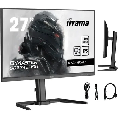 Monitor iiyama G-Master Black Hawk GB2745HSU-B2 27" IPS LED 1ms 100Hz /HDMI, DisplayPort, hub USB/ FreeSync, FlickerFree