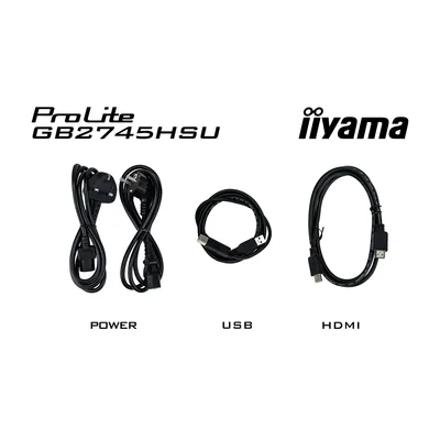 Monitor iiyama G-Master Black Hawk GB2745HSU-B2 27" IPS LED 1ms 100Hz /HDMI, DisplayPort, hub USB/FreeSync, FlickerFree