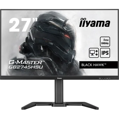 Monitor iiyama G-Master Black Hawk GB2745HSU-B2 de 27" IPS LED, 1 ms, 100 Hz, HDMI, DisplayPort, concentrador USB, FreeSync y sin parpadeo