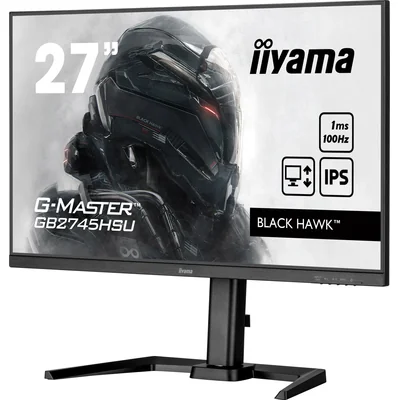 Monitor iiyama G-Master Black Hawk GB2745HSU-B2 de 27" IPS LED, 1 ms, 100 Hz, HDMI, DisplayPort, concentrador USB, FreeSync y sin parpadeo
