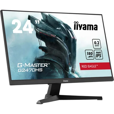Monitor iiyama G-Master G2470HS-B1 Red Eagle de 24" FHD IPS LED, 0,2 ms, 180 Hz, HDMI, DP/AdaptiveSync, sintonizador negro, sin parpadeo