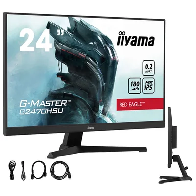 Monitor iiyama G-Master G2470HSU-B6 24" IPS, 180Hz, 0,2ms /HDMI, DP/Sync adattivo, Red Eagle