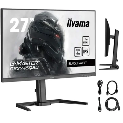 Monitor iiyama G-Master GB2745QSU-B2 Black Hawk 27" WQHD IPS LED 100Hz 1ms /HDMI DisplayPort/ hub USB FlickerFree HAS