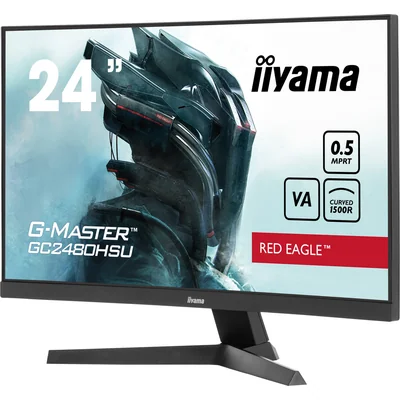 Monitor iiyama G-Master GC2480HSU-B1 Red Eagle de 24" con pantalla LED VA curva, 180 Hz, 0,5 ms, 2 HDMI, DP/AdaptiveSync HDR
