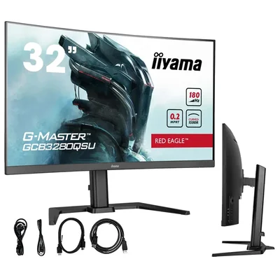 Монітор iiyama G-Master GCB3280QSU-B2 Red Eagle 32" вигнутий VA LED, WQHD, 180 Гц, 0,2 мс, /2xHDMI, DP/ AdaptiveSync