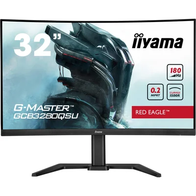 Monitor iiyama G-Master GCB3280QSU-B2 Red Eagle de 32" con pantalla LED VA curva, WQHD, 180 Hz, 0,2 ms, 2 HDMI, DP/AdaptiveSync