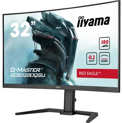 Monitor iiyama G-Master GCB3280QSU-B2 Red Eagle de 32" con pantalla LED VA curva, WQHD, 180 Hz, 0,2 ms, 2 HDMI, DP/AdaptiveSync