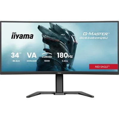 Monitor iiyama G-Master GCB3484WQSU-B1 de 34" curvo UWQHD VA LED, 180 Hz, 0,4 ms, HDR, FreeSync Premium, 2 HDMI, 1 DP