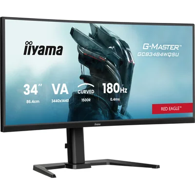 Monitor iiyama G-Master GCB3484WQSU-B1 de 34" curvo UWQHD VA LED, 180 Hz, 0,4 ms, HDR, FreeSync Premium, 2 HDMI, 1 DP