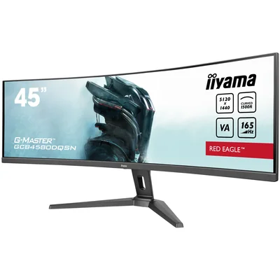 Monitor iiyama G-Master GCB4580DQSN-B1 da 45" VA LED HDR DQHD Curvo 0,8 ms 165 Hz / HDMI DP / hub USB, FlickerFree, dock USB-C