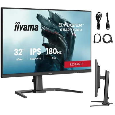 Monitor iiyama G-Master Red Eagle GB3271QSU-B2 WQHD IPS 180Hz 1ms FreeSync Premium 2xHDMI 2xUSB-C DP