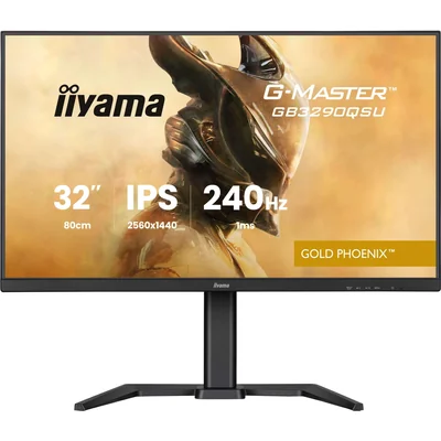 Monitor iiyama Gold Phoenix GB3290QSU-B1, 32" WQHD, IPS LED, 240 Hz, 1 ms, USB-C, HDMI, DP, FreeSync Premium