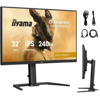 Monitor iiyama Gold Phoenix GB3290QSU-B1 32" WQHD IPS LED 240Hz 1ms USB-C HDMI DP, FreeSync Premium