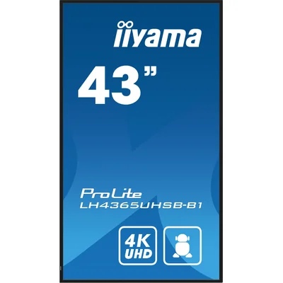 Монітор iiyama ProLite LH4365UHSB-B1 DS 43" 4K IPS LED, 24/7, CMS iisignage2, Android11, Eshare, 800cd, WiFi, Lan, HDMI, DP