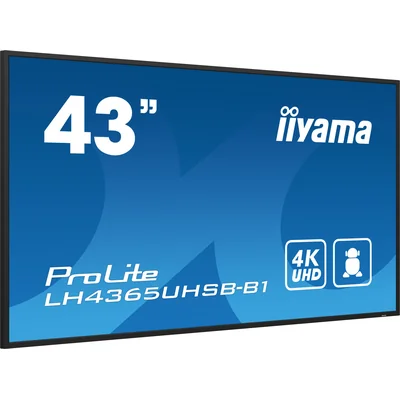 Monitor iiyama ProLite LH4365UHSB-B1 DS de 43" 4K IPS LED, 24/7, CMS iisignage2, Android 11, Eshare, 800 cd, WiFi, LAN, HDMI, DP