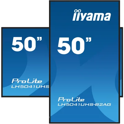 Monitor iiyama ProLite LH5041UHS-B2AG de 50" VA LED, 4K, señalización digital 24/7, 1 VGA, 3 HDMI, altavoces, reproductor multimedia USB