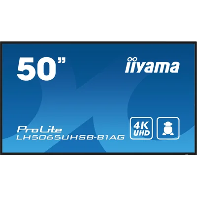 Monitor iiyama ProLite LH5065UHSB-B1AG DS de 50", 4K IPS LED, 24/7, CMS iisignage2, Android 11, Eshare, 800 cd, WiFi, LAN, HDMI, DP