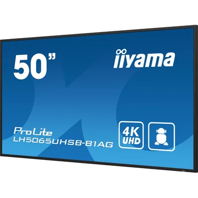 Monitor iiyama ProLite LH5065UHSB-B1AG DS de 50", 4K IPS LED, 24/7, CMS iisignage2, Android 11, Eshare, 800 cd, WiFi, LAN, HDMI, DP