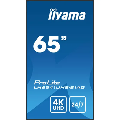 Monitor iiyama ProLite LH6541UHS-B1AG da 65" VA LED, 4K, segnaletica digitale 24/7, 3xHDMI, altoparlanti, lettore multimediale USB