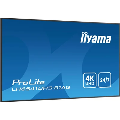Monitor iiyama ProLite LH6541UHS-B1AG da 65" VA LED, 4K, segnaletica digitale 24/7, 3xHDMI, altoparlanti, lettore multimediale USB