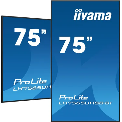 Монітор iiyama ProLite LH7565UHSB-B1 DS 75" 4K IPS LED, 24/7, CMS iisignage2, Android11, Eshare, 800cd, WiFi, Lan, HDMI, DP