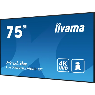 Монітор iiyama ProLite LH7565UHSB-B1 DS 75" 4K IPS LED, 24/7, CMS iisignage2, Android11, Eshare, 800cd, WiFi, Lan, HDMI, DP