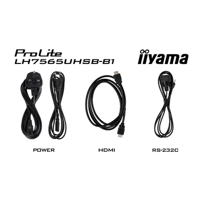 Монітор iiyama ProLite LH7565UHSB-B1 DS 75" 4K IPS LED, 24/7, CMS iisignage2, Android11, Eshare, 800cd, WiFi, Lan, HDMI, DP