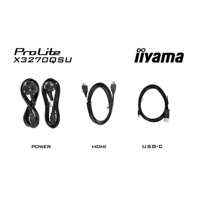 Монітор iiyama ProLite X3270QSU-B1 32" IPS LED WQHD 3 мс 100 Гц / 2xHDMI DP / FlickerFree