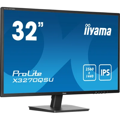 Monitor iiyama ProLite X3270QSU-B1, 32" IPS LED, WQHD, 3 ms, 100 Hz, 2x HDMI DP, Flicker-Free
