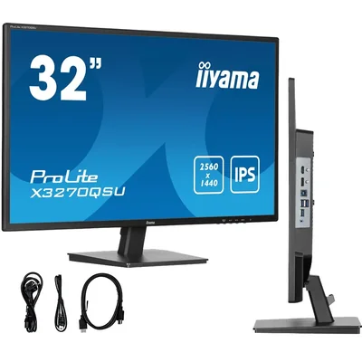 Monitor iiyama ProLite X3270QSU-B1 32" IPS LED WQHD 3ms 100Hz /2xHDMI DP/FlickerFree