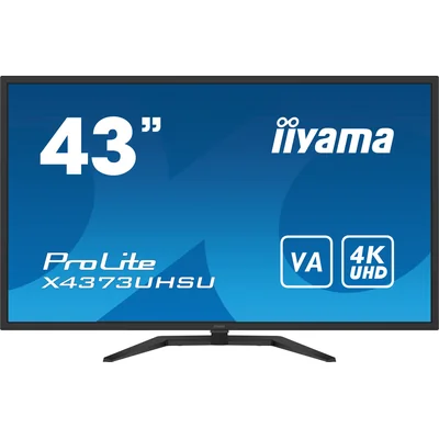 Монітор iiyama ProLite X4373UHSU-B1 43" VA LED, 4K, PbP, 3 мс, DisplayPort, HDMI, FlickerFree, зменшення синього світла