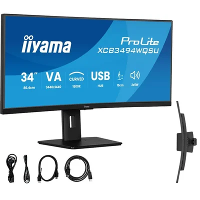 Monitor iiyama ProLite XCB3494WQSU-B1 34" curvo UWQHD VA LED 0,4 ms 120 Hz / 2x HDMI DP / FreeSync FlickerFree