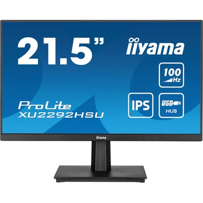 Monitor iiyama ProLite XU2292HSU-B6 de 22" IPS LED, 100 Hz, 0,4 ms, HDMI, DisplayPort, concentrador USB, sin parpadeo