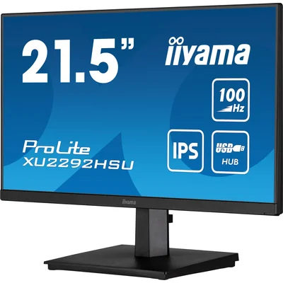 Monitor iiyama ProLite XU2292HSU-B6 de 22" IPS LED, 100 Hz, 0,4 ms, HDMI, DisplayPort, concentrador USB, sin parpadeo