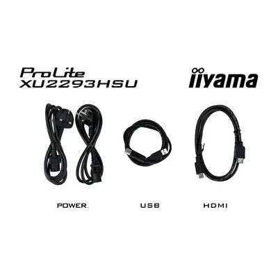 Monitor iiyama ProLite XU2293HSU-B7 de 22" IPS LED, 1 ms, 100 Hz, HDMI, DisplayPort, concentrador USB, sin parpadeo