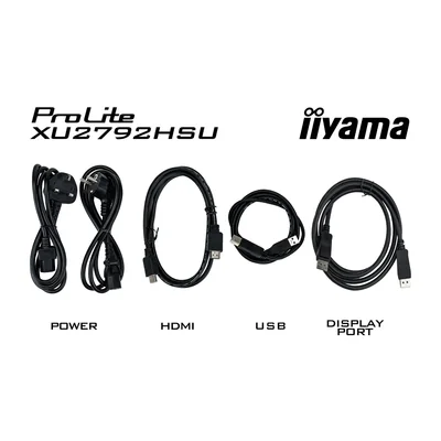 Monitor iiyama ProLite XU2792HSU-B6 de 27" IPS LED, 100 Hz, 0,4 ms, HDMI, DisplayPort, concentrador USB, sin parpadeo