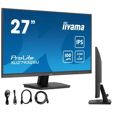Monitor iiyama ProLite XU2793QSU-B7 de 27" IPS WQHD IPS LED 100 Hz 1 ms / HDMI, concentrador DisplayPort/USB