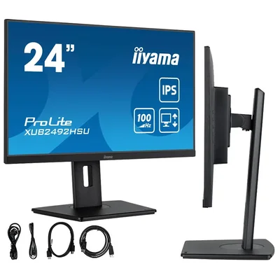 Monitor iiyama ProLite XUB2492HSU-B6 da 24" IPS LED 100Hz 0,4ms /HDMI, DisplayPort, hub USB/HAS, FlickerFree