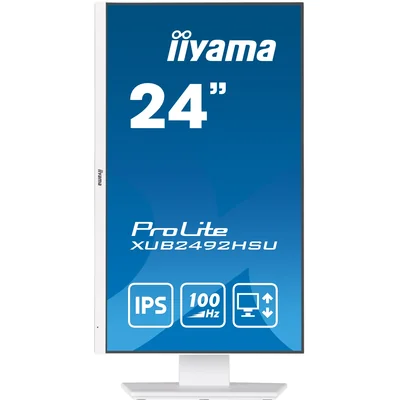 Monitor iiyama ProLite XUB2492HSU-W6 24" IPS LED 100Hz 0,4ms /HDMI DisplayPort/ hub USB FlickerFree HAS Biały