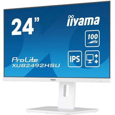 Монітор iiyama ProLite XUB2492HSU-W6 24" IPS LED 100Hz 0.4ms /HDMI DisplayPort/ USB-хаб FlickerFree HAS White