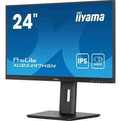 Монітор iiyama ProLite XUB2497HSN-B2 24" IPS LED 1 мс 100 Гц /HDMI DP/ Вбудована док-станція USB-C, FlickerFree