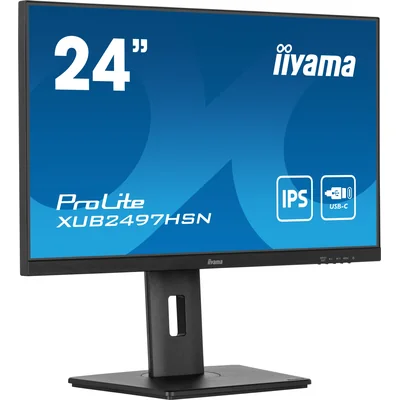 Monitor iiyama ProLite XUB2497HSN-B2 24" IPS LED 1ms 100Hz /HDMI DP/ Docking station USB-C integrata, FlickerFree
