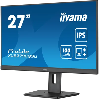 Monitor iiyama ProLite XUB2792QSU-B6 27'' WQHD 100Hz 0,4ms IPS LED /HDMI DP hub USB / FlickerFree BlueLight Reducer